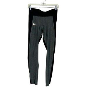 Under Armour Womens Black & Gray Compression Leggings Size S Stretchy Athletic F